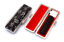 印鑑ケース 銀花 ブラック 16.0-18.0mm