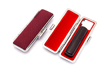 印鑑ケース 帆布ケース ボルドー 13.5-15.0mm