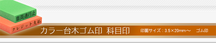 カラー台木ゴム印タイプの科目印 オーダーメイド